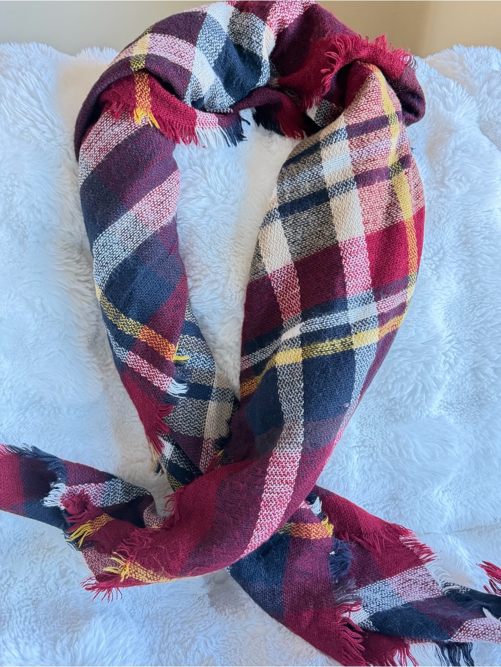 Oversized Tartan Plaid Blanket Scarf. Size OS